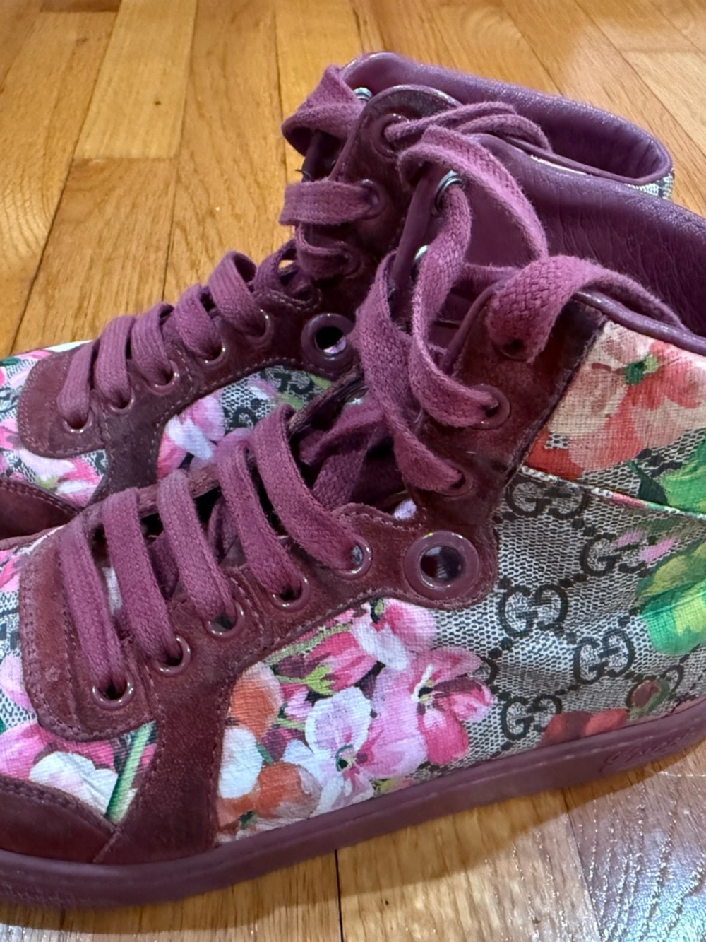 Gucci floral high top sneakers